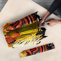 Australia and Papua New Guinea Together Umbrella Kangaroo Aboriginal Art and Bird-of-paradise Oro Tribal Motifs - Polynesian Pride