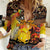 Personalized Australia and Papua New Guinea Together Women Casual Shirt Kangaroo Aboriginal Art and Bird-of-paradise Oro Tribal Motifs - Polynesian Pride