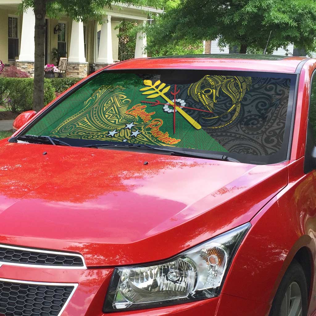 Chimpu Province Papua New Guinea Auto Sun Shade Bird-of-paradise Art Tattoo and Melanesian Motifs - Polynesian Pride