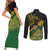 Personalized Chimpu Province Papua New Guinea Couples Matching Short Sleeve Bodycon Dress and Long Sleeve Button Shirt Bird-of-paradise Art Tattoo and Melanesian Motifs - Polynesian Pride