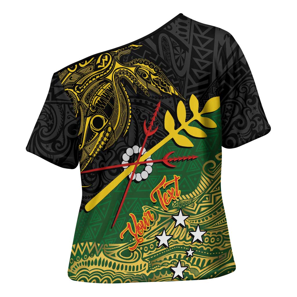 Personalized Chimpu Province Papua New Guinea Cross Shoulder Shirt Bird-of-paradise Art Tattoo and Melanesian Motifs - Polynesian Pride