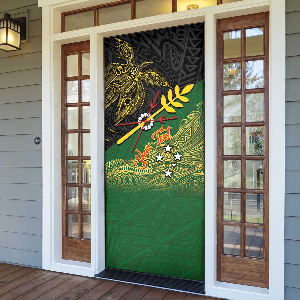 Personalized Chimpu Province Papua New Guinea Door Cover Bird-of-paradise Art Tattoo and Melanesian Motifs - Polynesian Pride