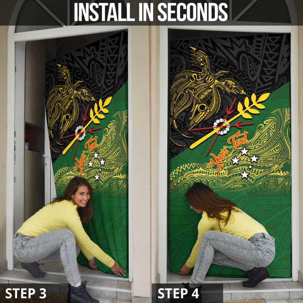 Personalized Chimpu Province Papua New Guinea Door Cover Bird-of-paradise Art Tattoo and Melanesian Motifs - Polynesian Pride