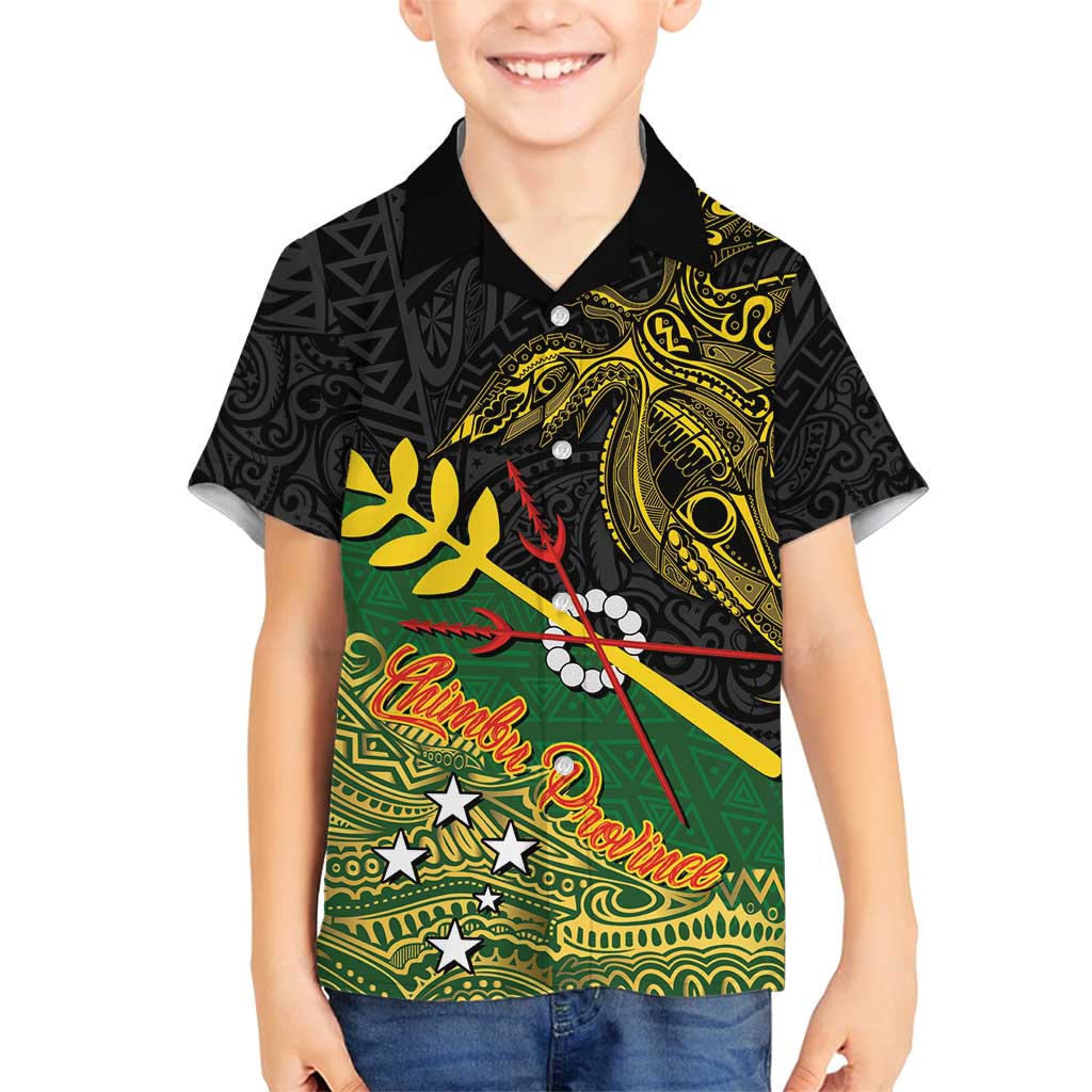 Personalized Chimpu Province Papua New Guinea Family Matching Off Shoulder Short Dress and Hawaiian Shirt Bird-of-paradise Art Tattoo and Melanesian Motifs - Polynesian Pride