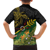 Personalized Chimpu Province Papua New Guinea Kid Hawaiian Shirt Bird-of-paradise Art Tattoo and Melanesian Motifs - Polynesian Pride