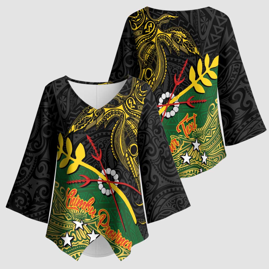 Personalized Chimpu Province Papua New Guinea Kimono Sleeve Blouse Bird-of-paradise Art Tattoo and Melanesian Motifs - Polynesian Pride