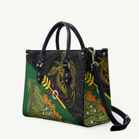 Chimpu Province Papua New Guinea Leather Bag Bird-of-paradise Art Tattoo and Melanesian Motifs - Polynesian Pride