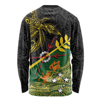 Personalized Chimpu Province Papua New Guinea Long Sleeve Shirt Bird-of-paradise Art Tattoo and Melanesian Motifs - Polynesian Pride