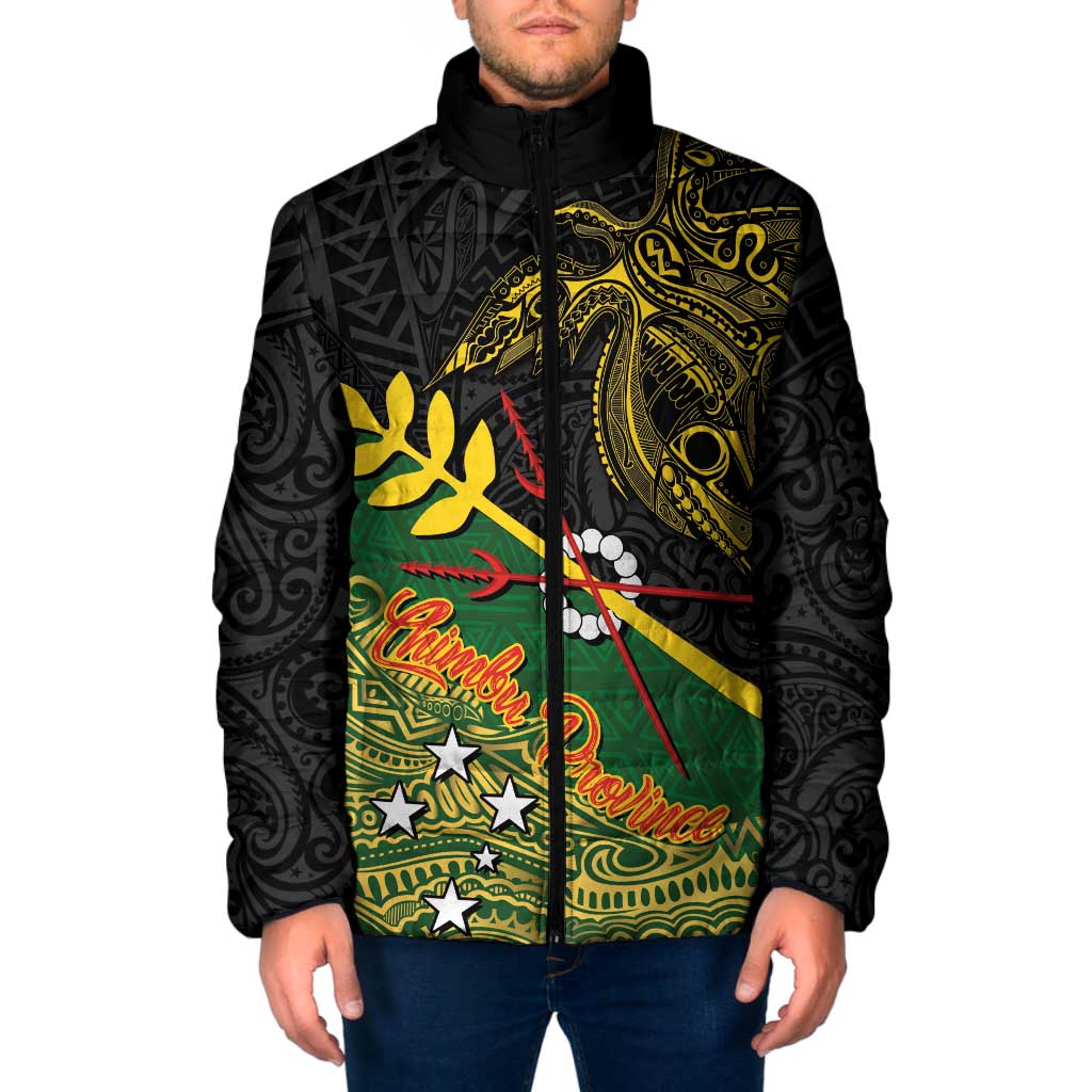 Personalized Chimpu Province Papua New Guinea Padded Jacket Bird-of-paradise Art Tattoo and Melanesian Motifs - Polynesian Pride