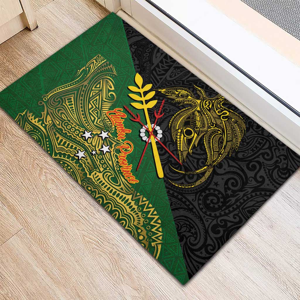 Chimpu Province Papua New Guinea Rubber Doormat Bird-of-paradise Art Tattoo and Melanesian Motifs - Polynesian Pride
