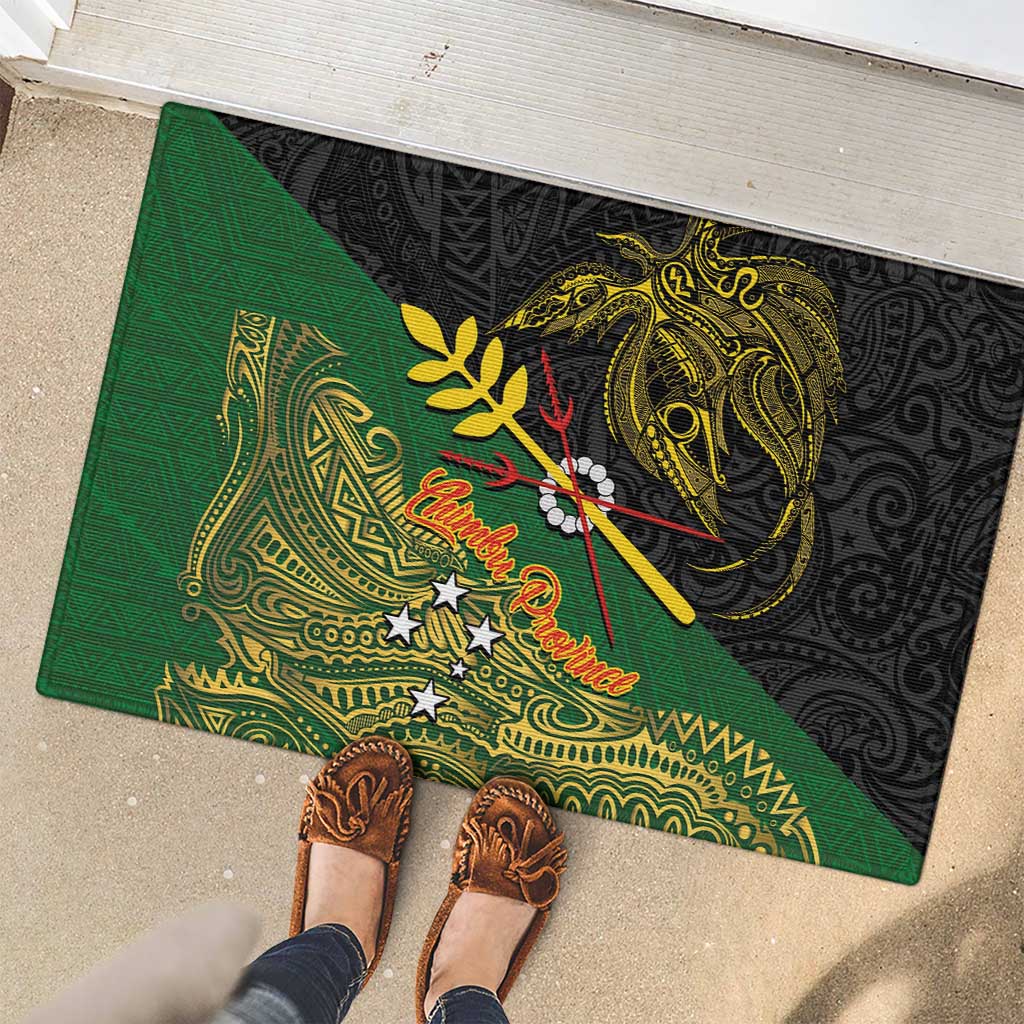 Chimpu Province Papua New Guinea Rubber Doormat Bird-of-paradise Art Tattoo and Melanesian Motifs - Polynesian Pride
