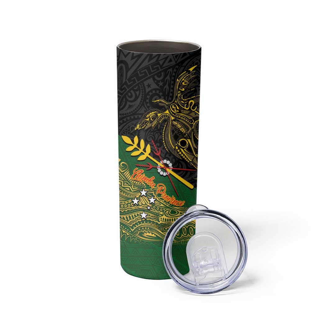 Chimpu Province Papua New Guinea Skinny Tumbler Bird-of-paradise Art Tattoo and Melanesian Motifs - Polynesian Pride