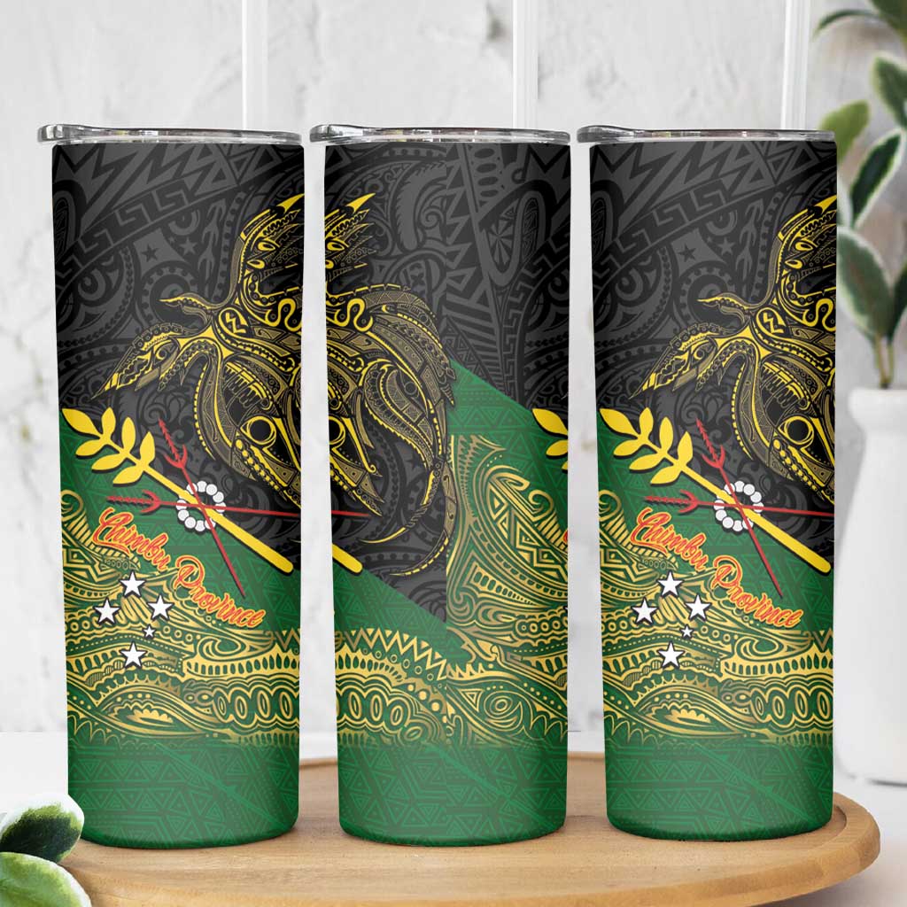 Chimpu Province Papua New Guinea Skinny Tumbler Bird-of-paradise Art Tattoo and Melanesian Motifs - Polynesian Pride