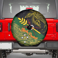 Chimpu Province Papua New Guinea Spare Tire Cover Bird-of-paradise Art Tattoo and Melanesian Motifs - Polynesian Pride