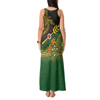 Personalized Chimpu Province Papua New Guinea Tank Maxi Dress Bird-of-paradise Art Tattoo and Melanesian Motifs - Polynesian Pride