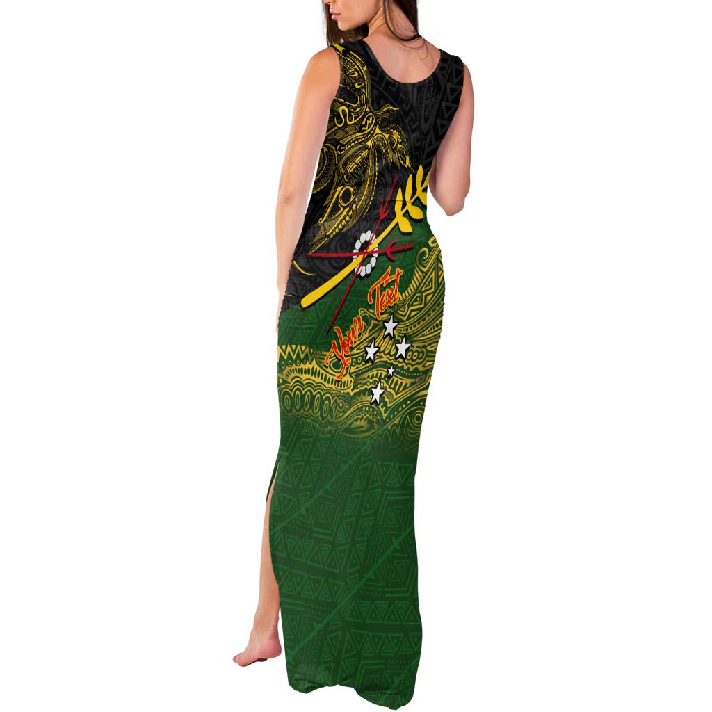 Personalized Chimpu Province Papua New Guinea Tank Maxi Dress Bird-of-paradise Art Tattoo and Melanesian Motifs - Polynesian Pride
