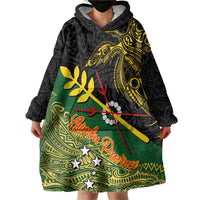 Personalized Chimpu Province Papua New Guinea Wearable Blanket Hoodie Bird-of-paradise Art Tattoo and Melanesian Motifs - Polynesian Pride