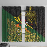 Chimpu Province Papua New Guinea Window Curtain Bird-of-paradise Art Tattoo and Melanesian Motifs - Polynesian Pride