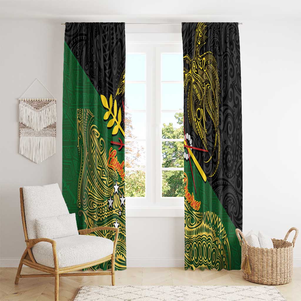 Chimpu Province Papua New Guinea Window Curtain Bird-of-paradise Art Tattoo and Melanesian Motifs - Polynesian Pride