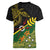 Personalized Chimpu Province Papua New Guinea Women V-Neck T-Shirt Bird-of-paradise Art Tattoo and Melanesian Motifs - Polynesian Pride