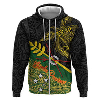 Personalized Chimpu Province Papua New Guinea Zip Hoodie Bird-of-paradise Art Tattoo and Melanesian Motifs - Polynesian Pride