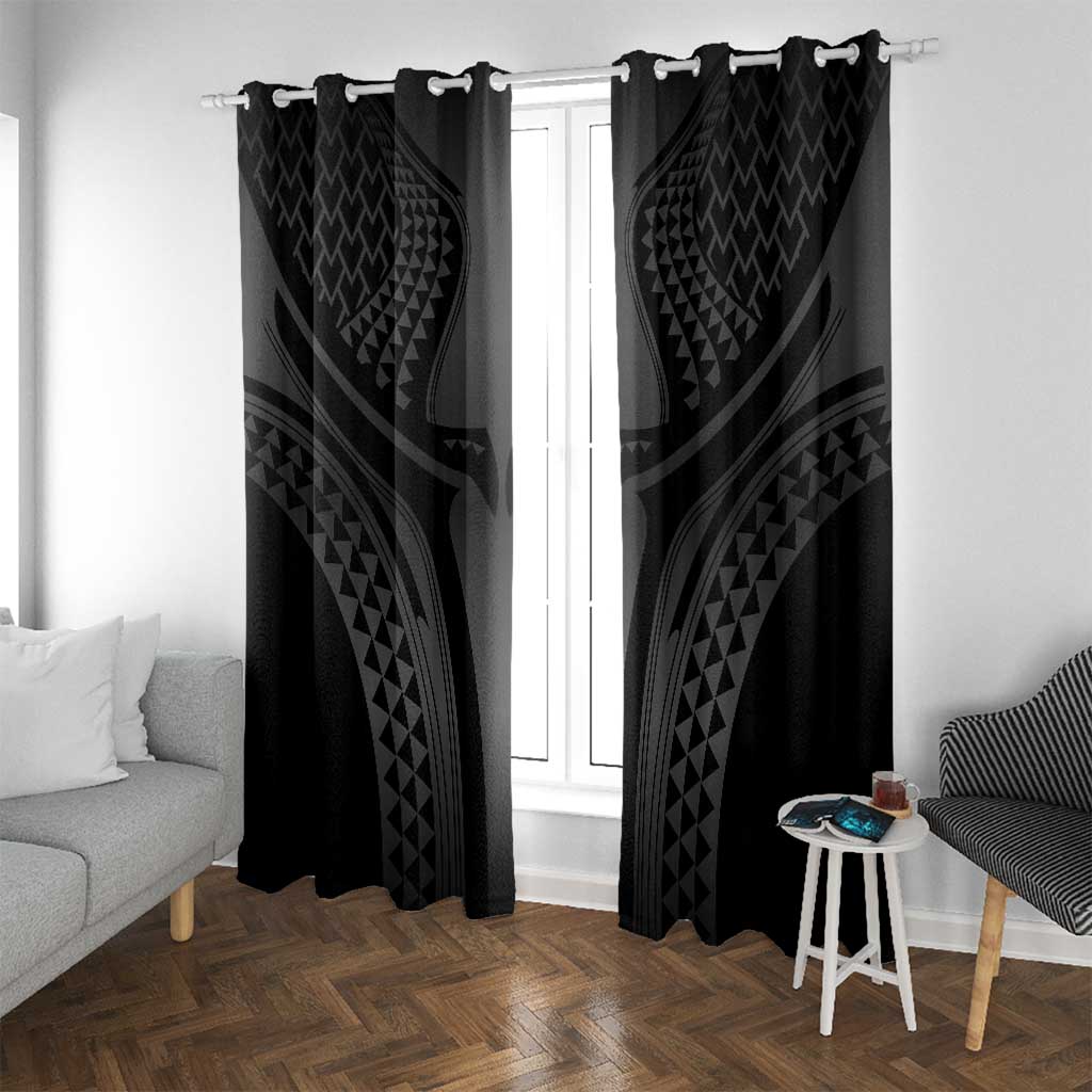 Hawaiian Kakau Art Tattoos Aquaman Style Window Curtain Special Edition LT03 With Grommets Black - Polynesian Pride