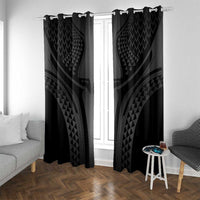 Hawaiian Kakau Art Tattoos Aquaman Style Window Curtain Special Edition LT03 With Grommets Black - Polynesian Pride
