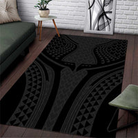 Hawaiian Kakau Art Tattoos Aquaman Style Area Rug Black Version - Polynesian Pride