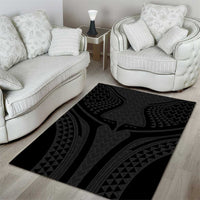 Hawaiian Kakau Art Tattoos Aquaman Style Area Rug Black Version - Polynesian Pride