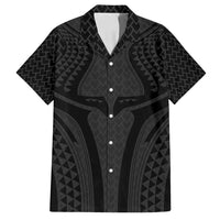 Hawaiian Kakau Art Tattoos Aquaman Style Family Matching Summer Maxi Dress and Hawaiian Shirt Black Version - Polynesian Pride