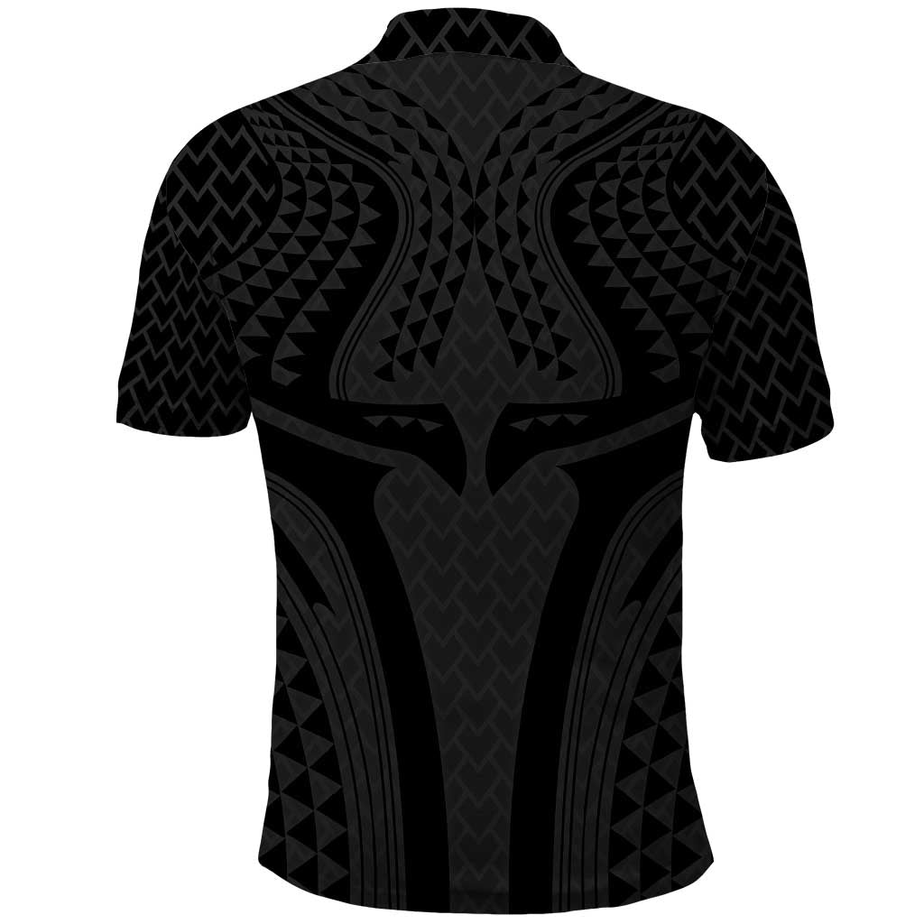 Hawaiian Kakau Art Tattoos Aquaman Style Polo Shirt Black Version - Polynesian Pride