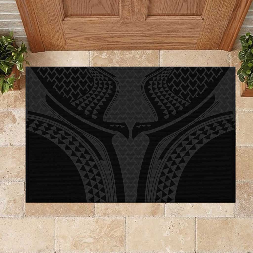Hawaiian Kakau Art Tattoos Aquaman Style Rubber Doormat Black Version - Polynesian Pride