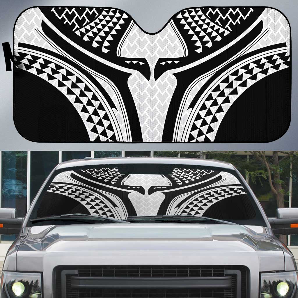 Hawaiian Kakau Art Tattoos Aquaman Style Auto Sun Shade White Version - Polynesian Pride