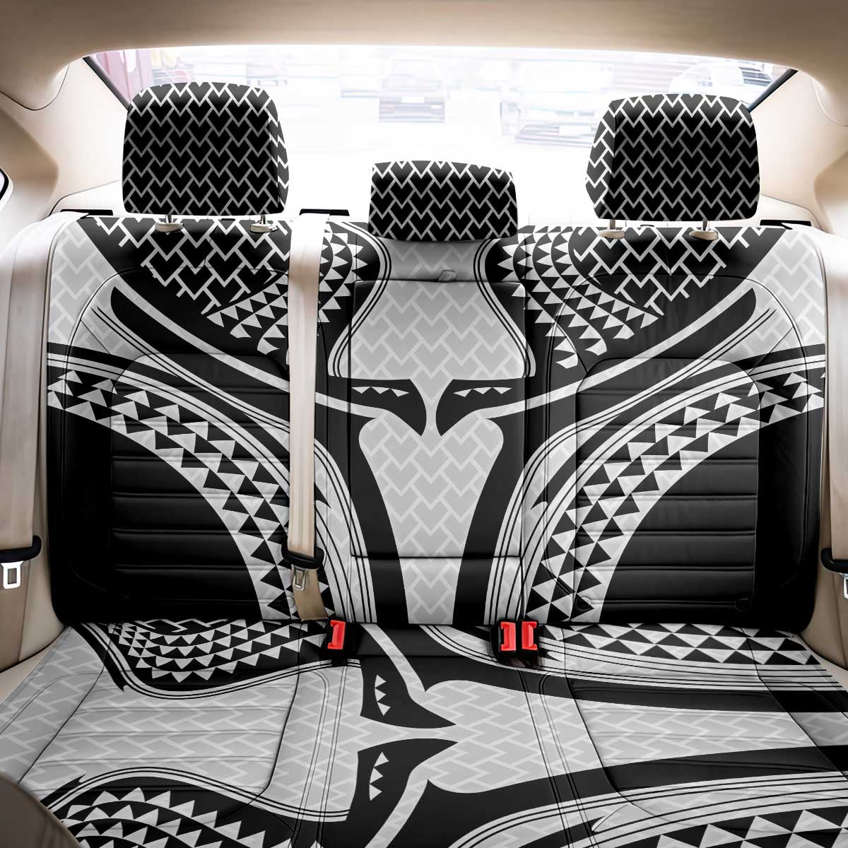 Hawaiian Kakau Art Tattoos Aquaman Style Back Car Seat Cover White Version - Polynesian Pride