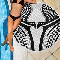 Hawaiian Kakau Art Tattoos Aquaman Style Beach Blanket White Version - Polynesian Pride