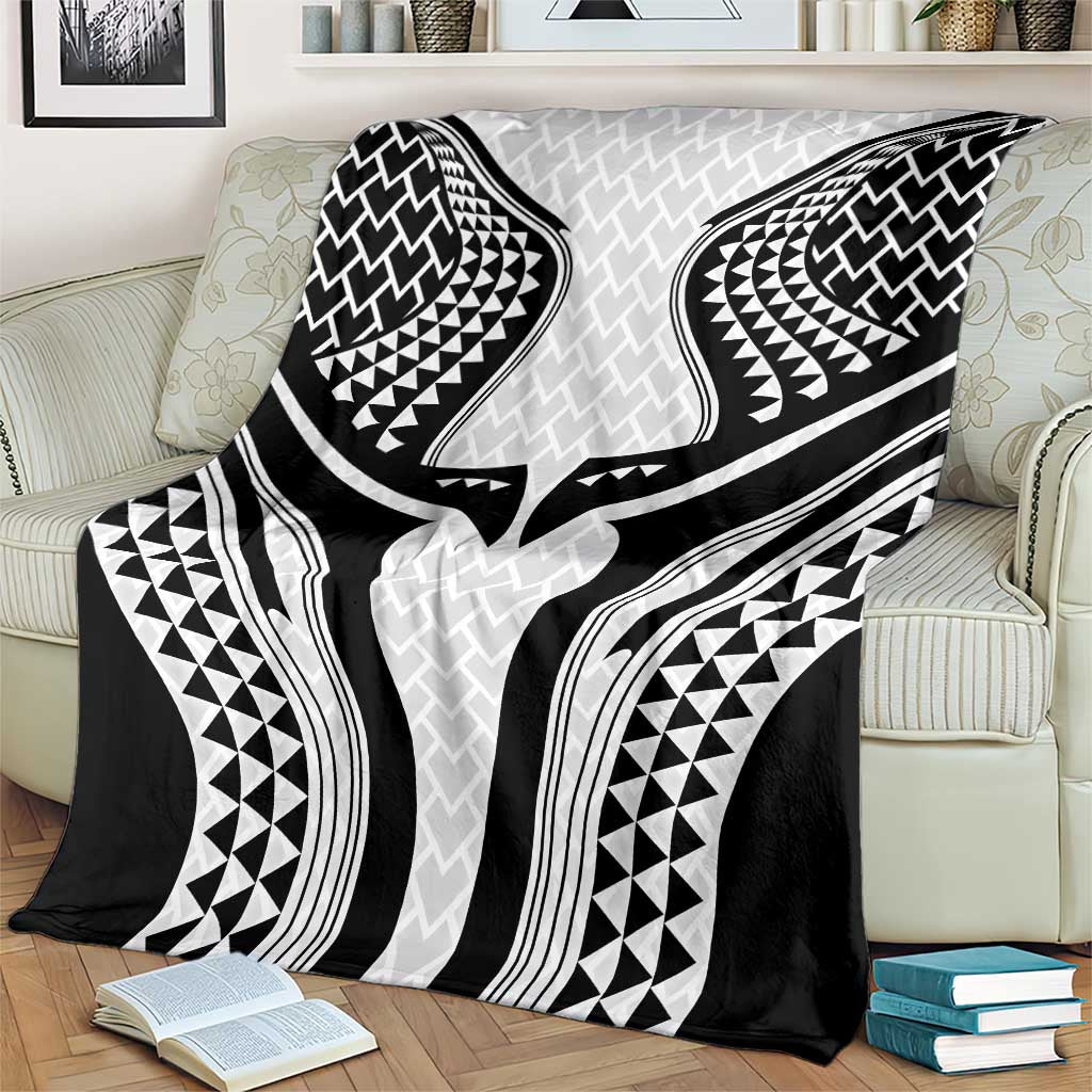 Hawaiian Kakau Art Tattoos Aquaman Style Blanket White Version - Polynesian Pride