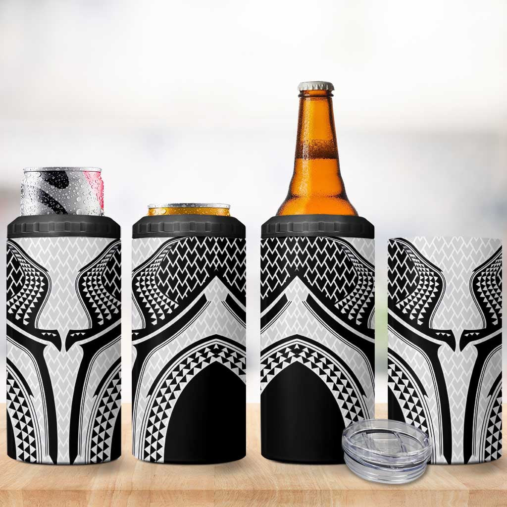 Hawaiian Kakau Art Tattoos Aquaman Style 4 in 1 Can Cooler Tumbler White Version - Polynesian Pride