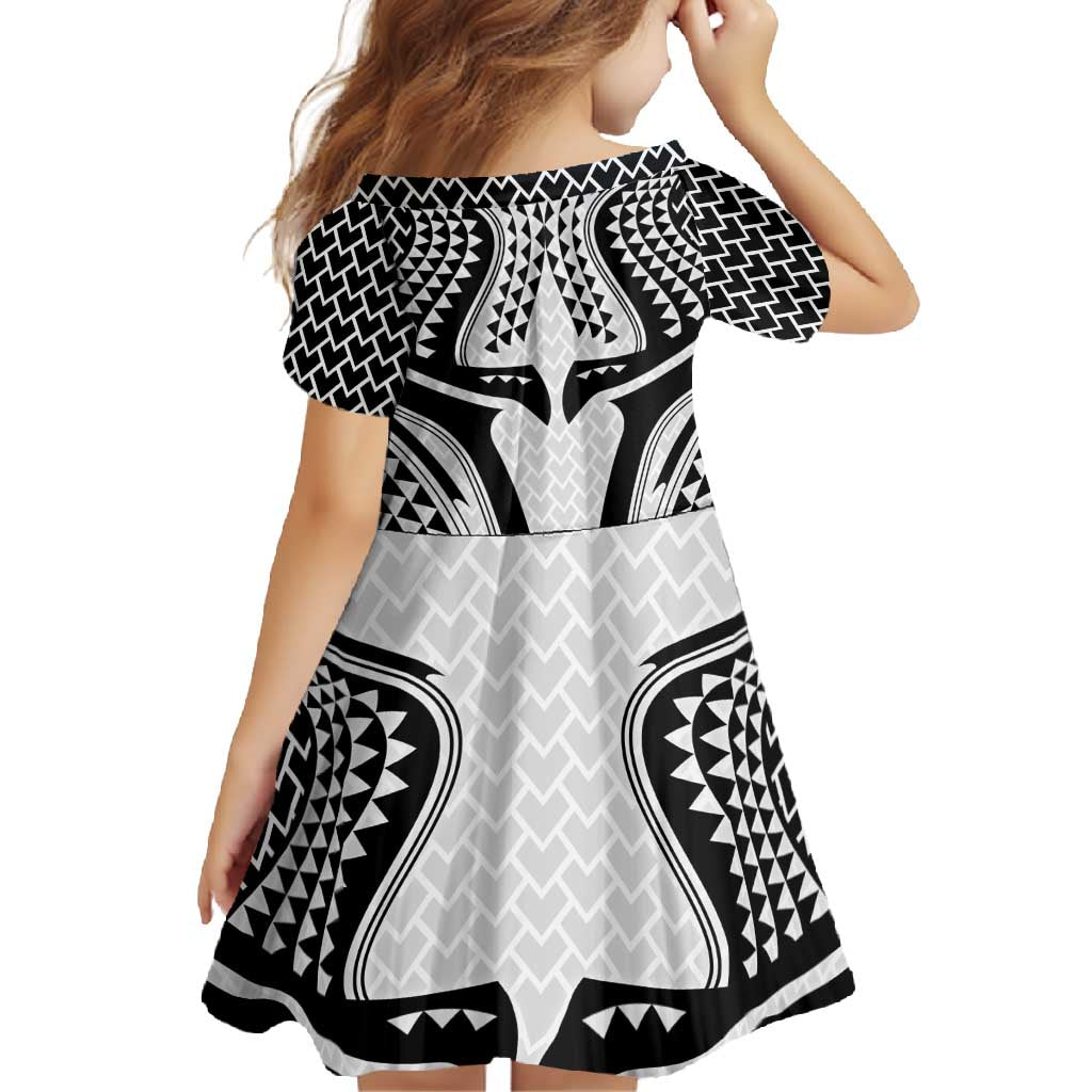 Hawaiian Kakau Art Tattoos Aquaman Style Family Matching Long Sleeve Bodycon Dress and Hawaiian Shirt White Version - Polynesian Pride