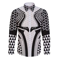 Hawaiian Kakau Art Tattoos Aquaman Style Family Matching Long Sleeve Bodycon Dress and Hawaiian Shirt White Version - Polynesian Pride