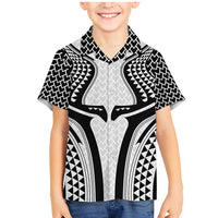 Hawaiian Kakau Art Tattoos Aquaman Style Family Matching Mermaid Dress and Hawaiian Shirt White Version - Polynesian Pride