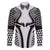 Hawaiian Kakau Art Tattoos Aquaman Style Family Matching Off The Shoulder Long Sleeve Dress and Hawaiian Shirt White Version - Polynesian Pride