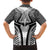 Hawaiian Kakau Art Tattoos Aquaman Style Family Matching Off Shoulder Short Dress and Hawaiian Shirt White Version - Polynesian Pride