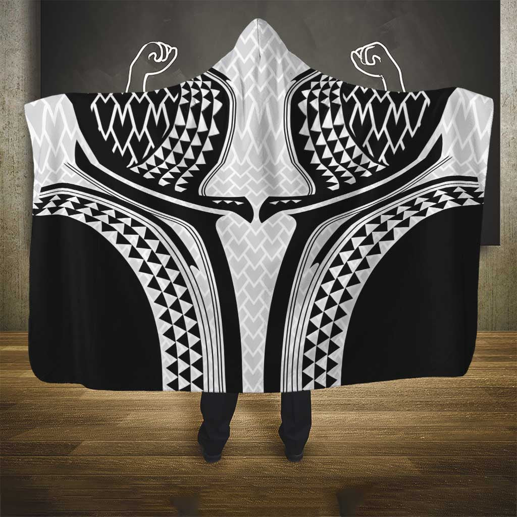 Hawaiian Kakau Art Tattoos Aquaman Style Hooded Blanket White Version - Polynesian Pride