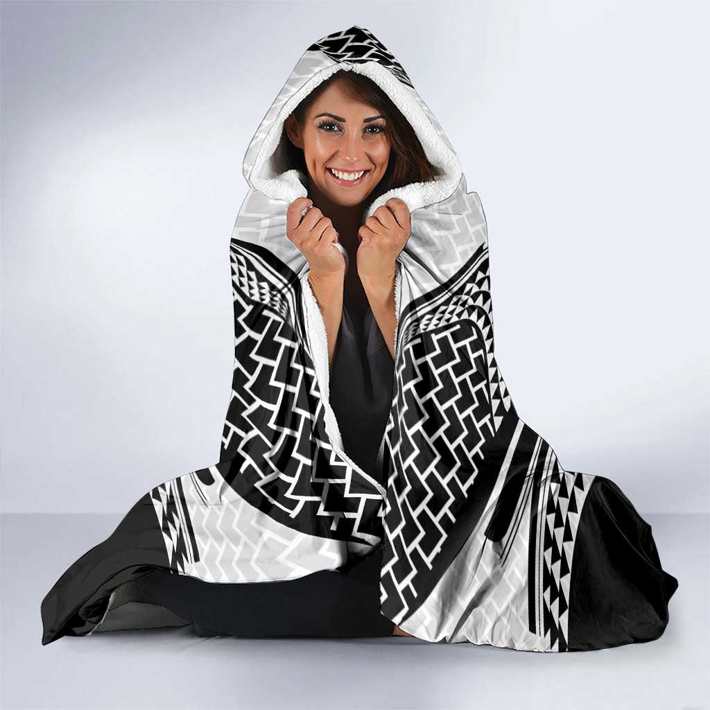 Hawaiian Kakau Art Tattoos Aquaman Style Hooded Blanket White Version - Polynesian Pride