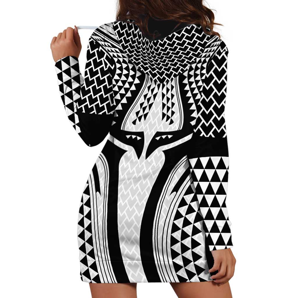 Hawaiian Kakau Art Tattoos Aquaman Style Hoodie Dress White Version - Polynesian Pride