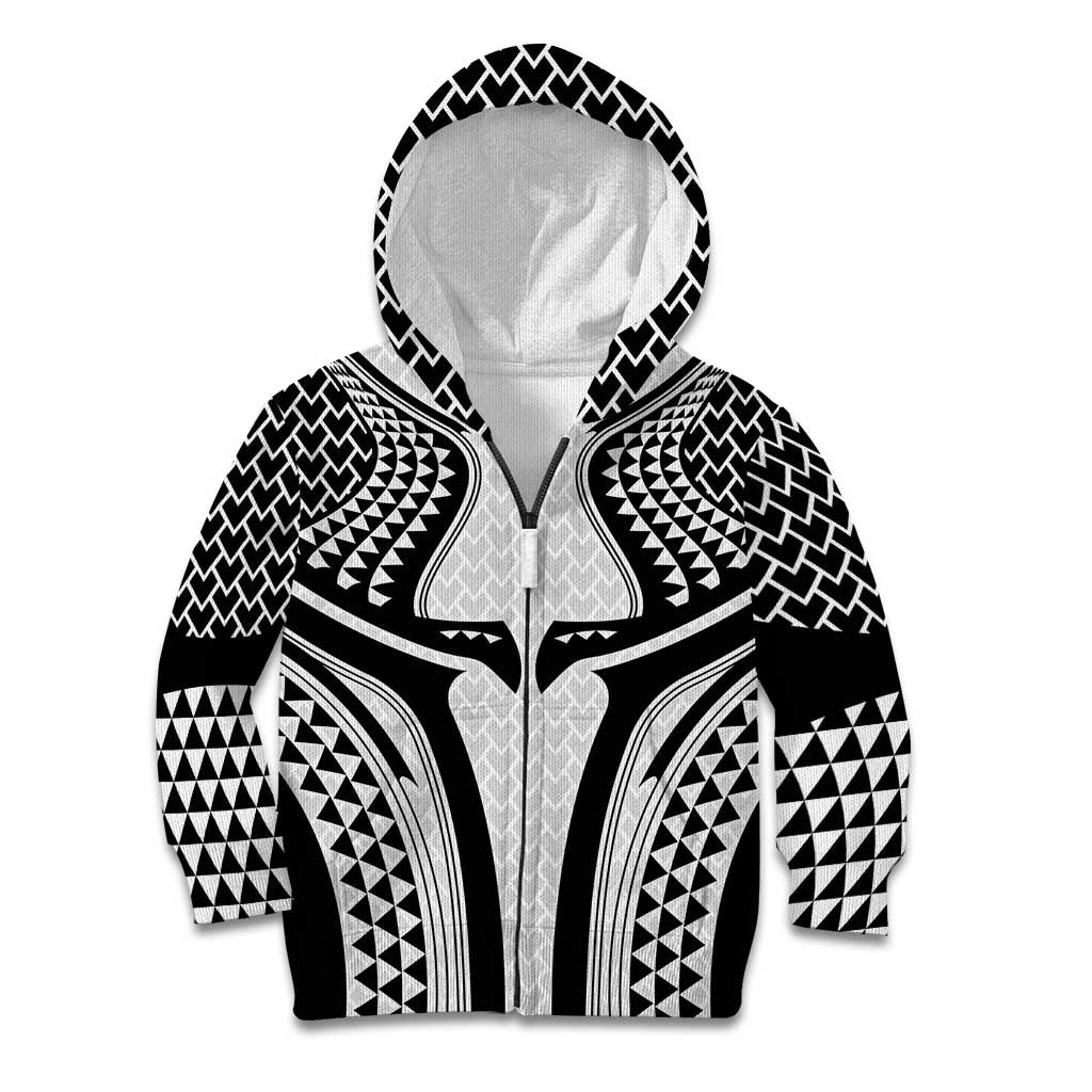 Hawaiian Kakau Art Tattoos Aquaman Style Kid Hoodie White Version - Polynesian Pride