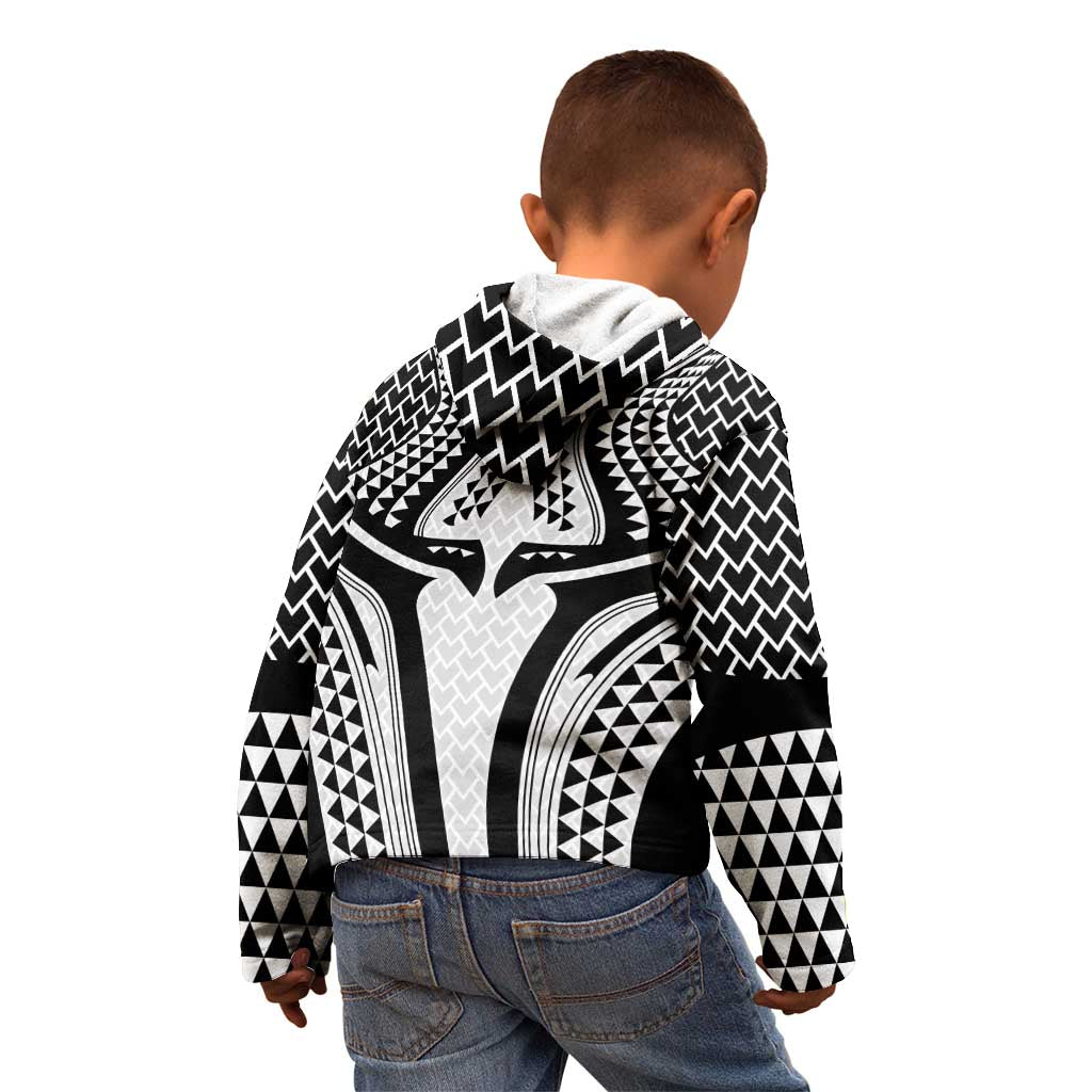Hawaiian Kakau Art Tattoos Aquaman Style Kid Hoodie White Version - Polynesian Pride