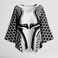 Hawaiian Kakau Art Tattoos Aquaman Style Kimono Sleeve Blouse White Version - Polynesian Pride