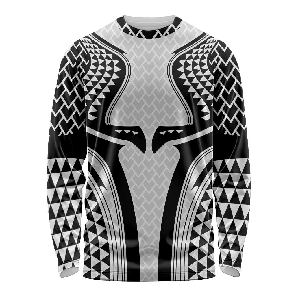 Hawaiian Kakau Art Tattoos Aquaman Style Long Sleeve Shirt White Version - Polynesian Pride