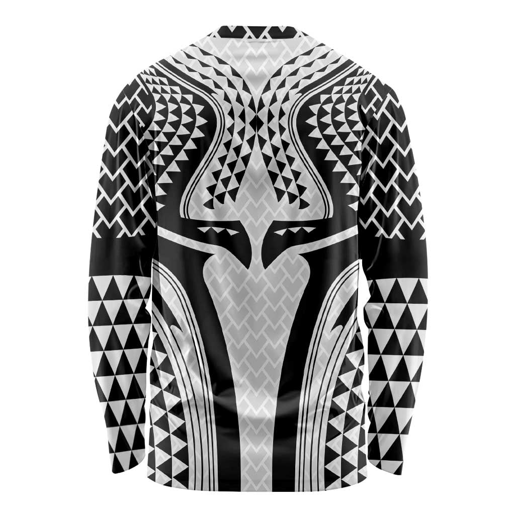 Hawaiian Kakau Art Tattoos Aquaman Style Long Sleeve Shirt White Version - Polynesian Pride